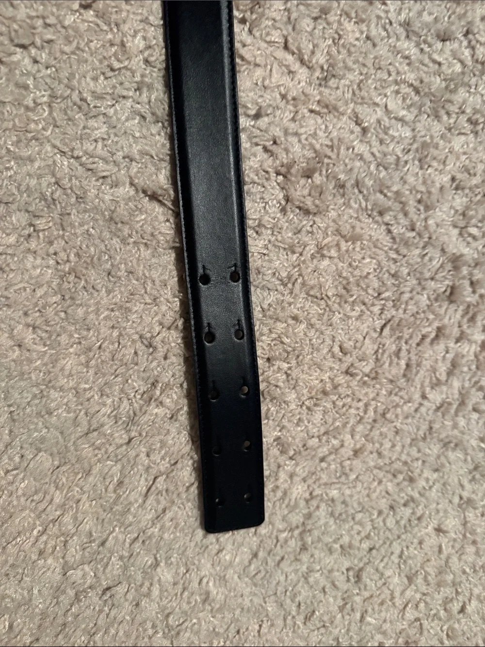 Moschino Black Leather Belt with Silver Logo Plaque